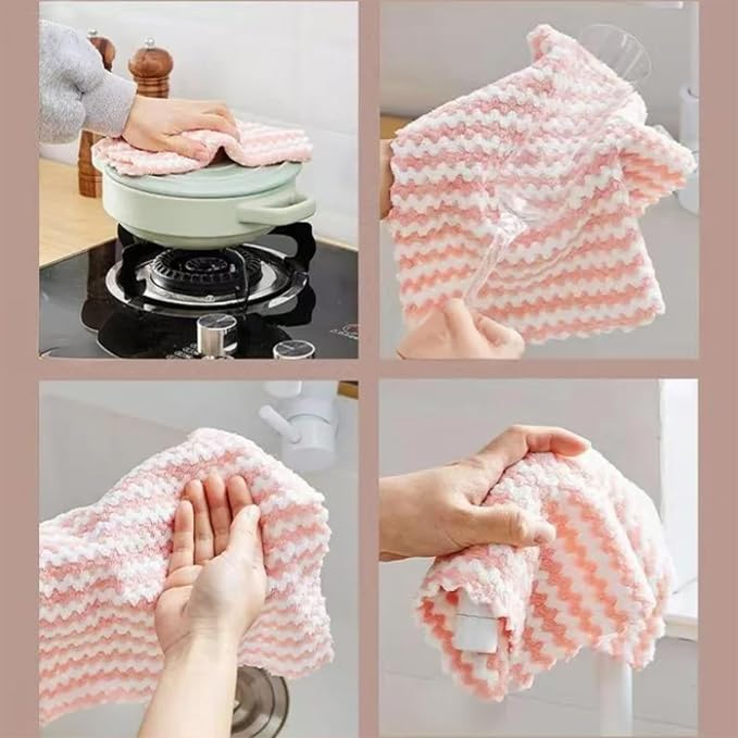 21 Pack Super Absorbent Dish Cloths Coral Velvet Microfiber Kitchen Towels - Image 4