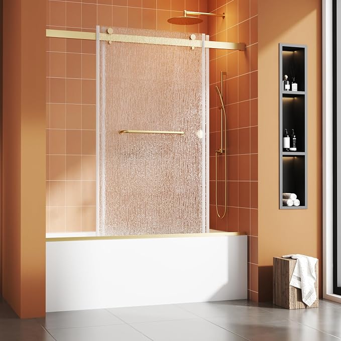 Bathtub Sliding Door 60" W x 56" H, Tub Shower Door, Frameless Bypass Double - Image 2