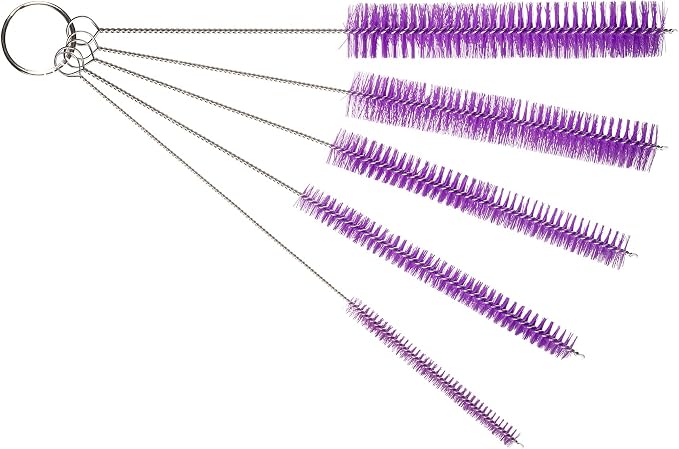 10" Tube Cleaning Brush Set, 5 Pack Large, Extra Long Nylon Straw Brushes by TheScoopie