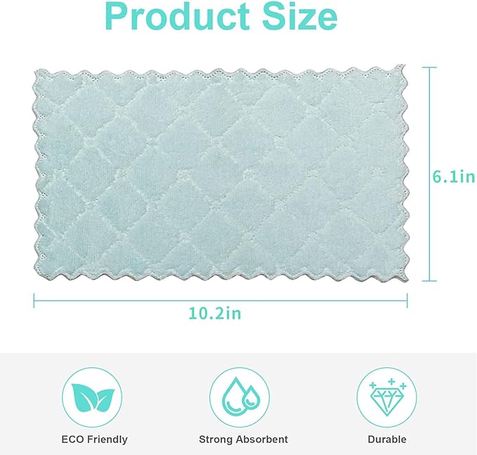 Bessrung 20 Pack Kitchen Dish Cloths, Super Absorbent Microfiber Cleaning Cloth - Image 2