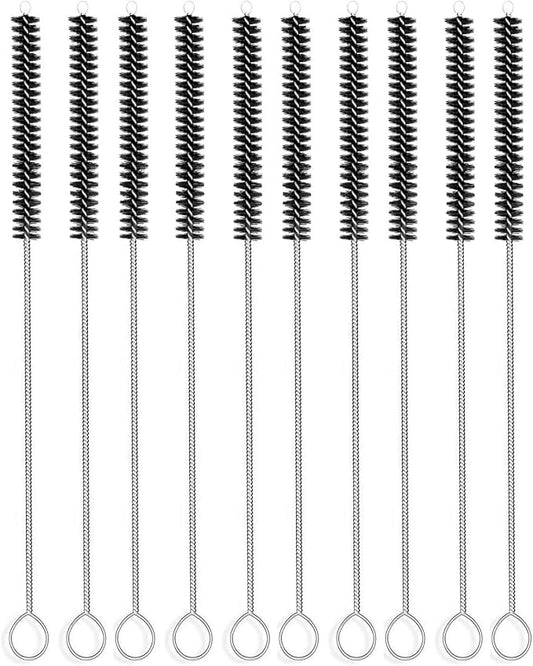 Long Straw Brush, Nylon Pipe Tube Cleaner 10-ihch X 2/5-inch Set of 10 by DESIN