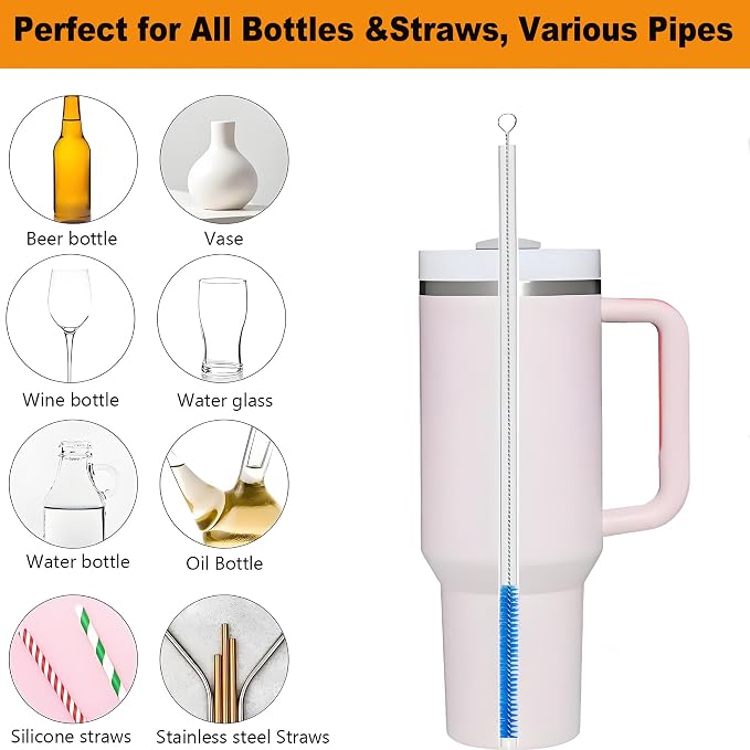 Milk Foamer Hose Brush, Long Thin Nylon Tube Cleaning Brushes Ideal - Image 2