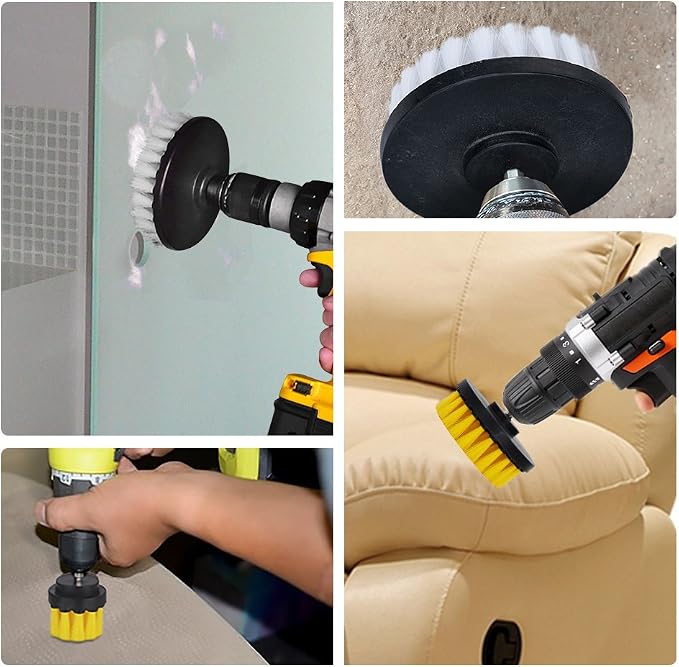 HIFROM 2 PCS, Soft and Medium Drill Brush Power Scrubbing Brush Drill Attachment - Image 9