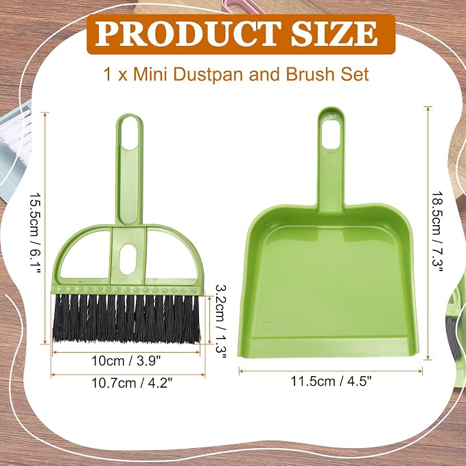 uxcell Mini Dustpan and Brush Set, Small Broom and Dustpan Set - Image 2