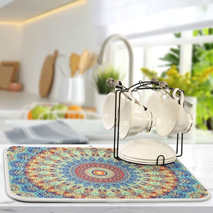 Bohemian Mandala Dish Drying Mat - Image 7