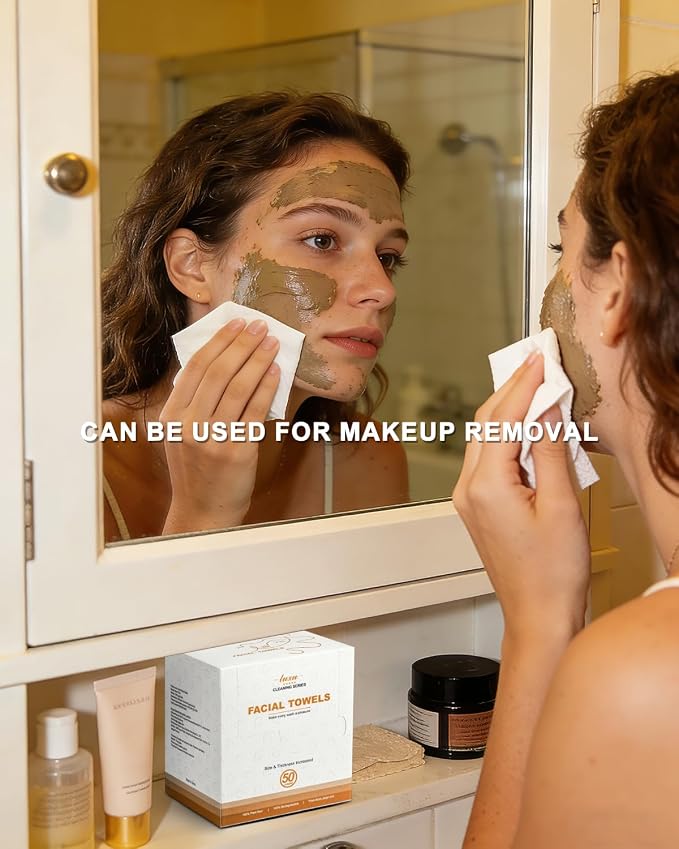 Disposable Face Towel, Biodegradable Facial Towels, Extra Thick Soft Large - Image 2
