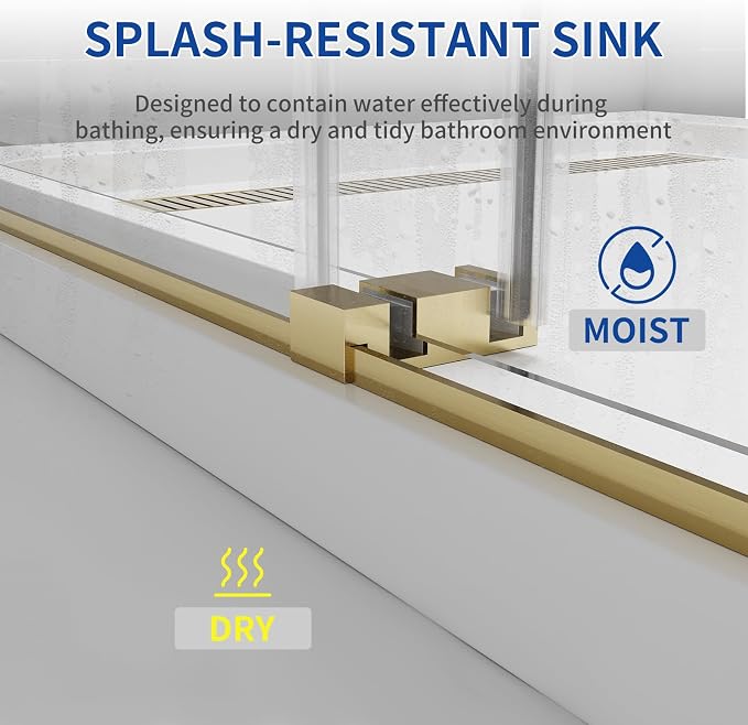 56-60 in. W x 76 in. H Double Sliding Frameless Shower Door, 5/16" Tempered - Image 9