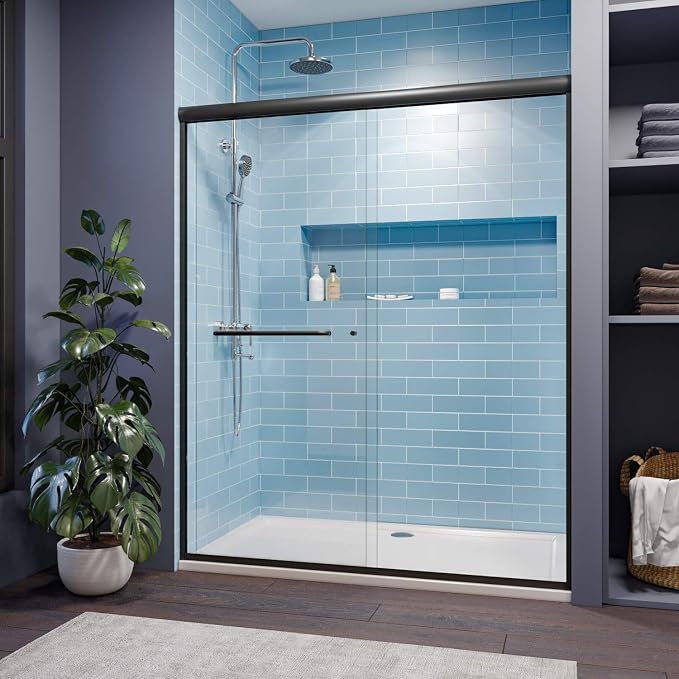 SUNNY SHOWER 54 x 72 Bypass Sliding Shower Door 1/4 Clear Glass Semi-Frameless - Image 9