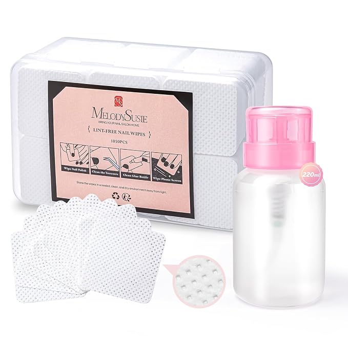 MelodySusie 1050PCS Lint Free Nail Wipes Kit by MelodySusie