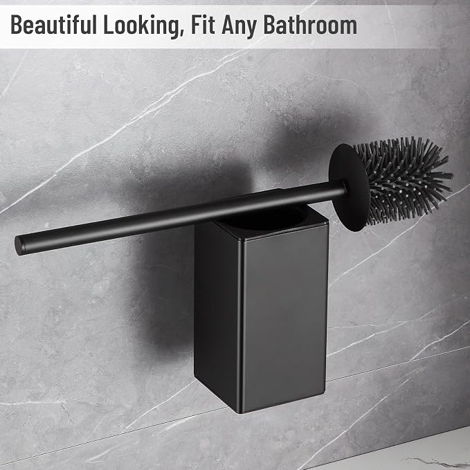 BVL Toilet Brush and Holder Black Toilet Bowl Brush - Image 6