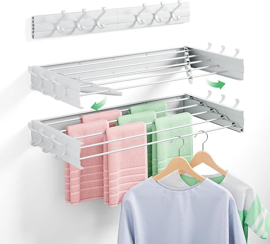 Wall Mounted Drying Rack 31.5", Foldable Clothes Drying Rack by BAKON