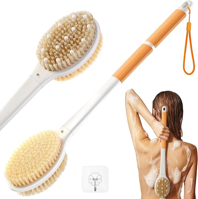 Shower Brush for Massage Dry Brushing: Back Scrubber for Shower by Rafow
