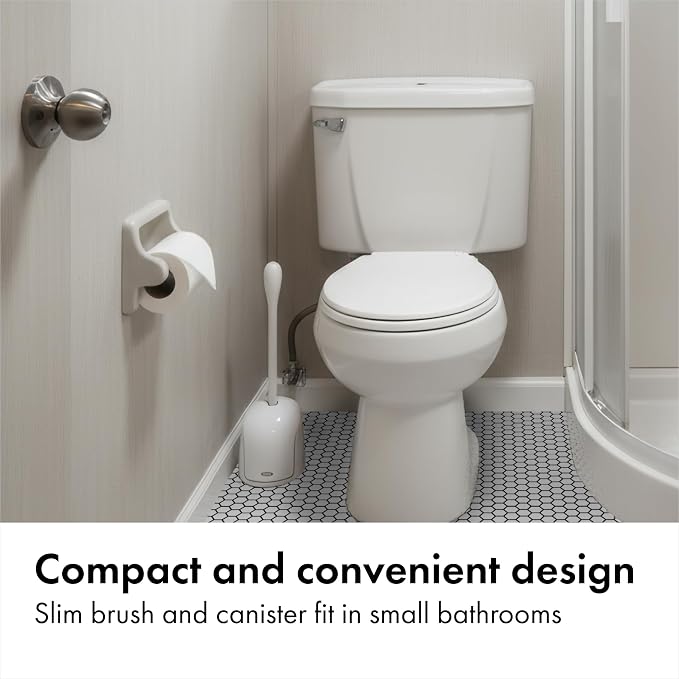 OXO Good Grips Compact Toilet Brush & Canister, Toilet Bowl Brush and Holder - Image 7