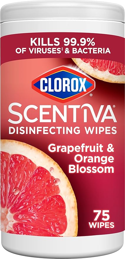Clorox Scentiva Disinfecting Wipes, Grapefruit and Orange Blossom by Clorox