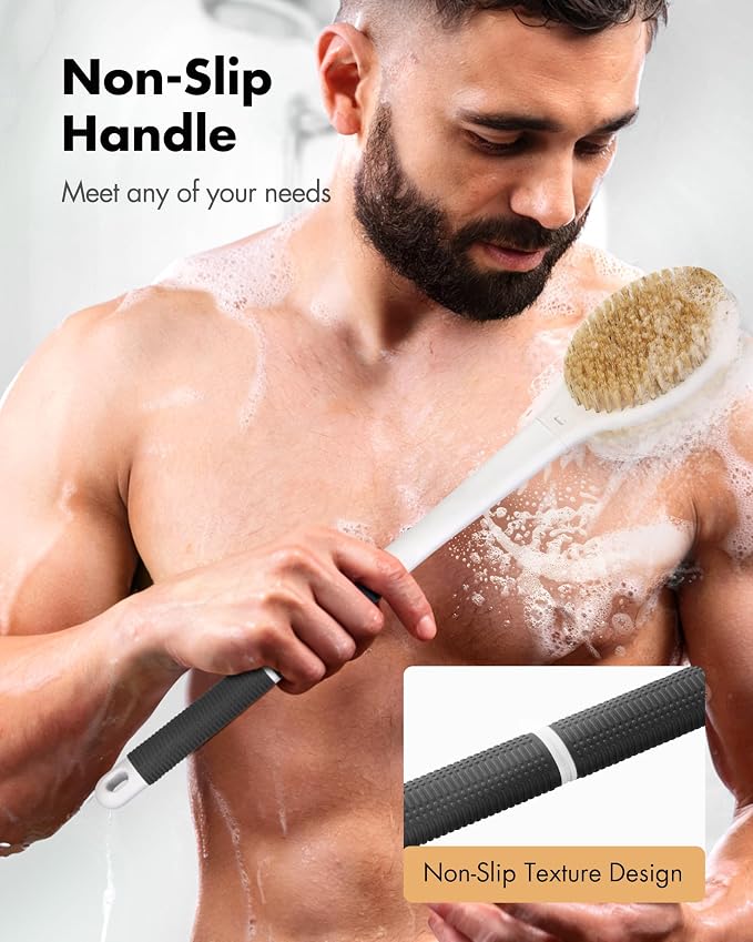 Back Scrubber Anti Slip for Shower: 18.1'' Long Handle Bath Brush - Image 5