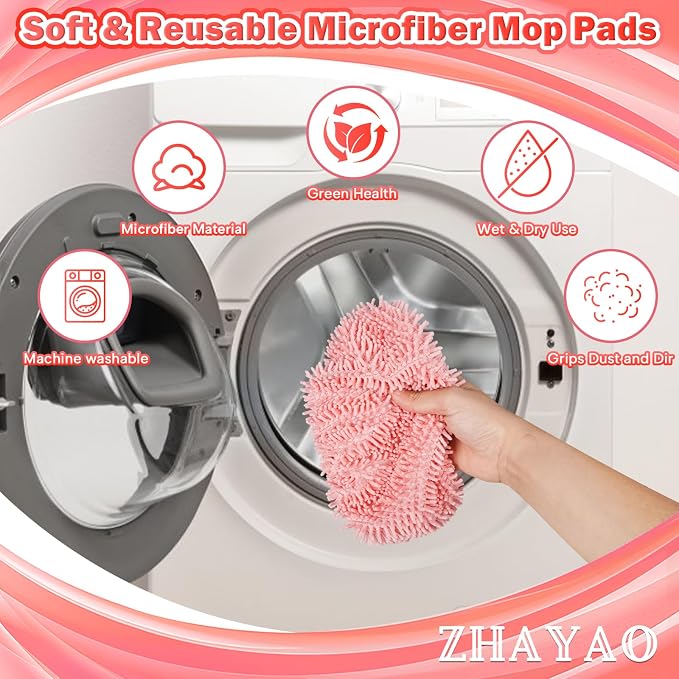 Reusable 100% Coral Fleece Mop Pads Compatible - Image 4