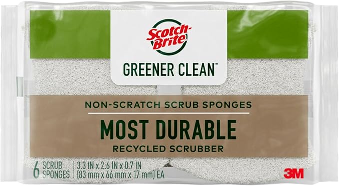 Scotch-Brite® Greener Clean™ Non-Scratch Scrub Sponge, 6 Pack, 6 Units per Case by Scotch-Brite