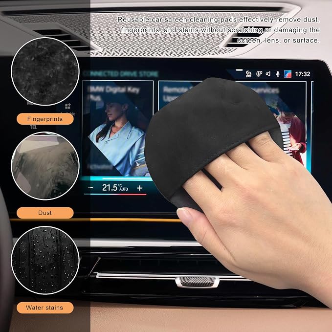 2 PCS Car Screen Cleaner, Square Microfiber Cloth Non-Scratch Auto Touchscreen - Image 4