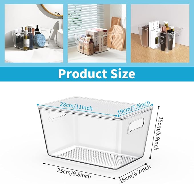 Clear Plastic Storage Bins, Pantry Organizers & Storage Containers, Cabinet - Image 2