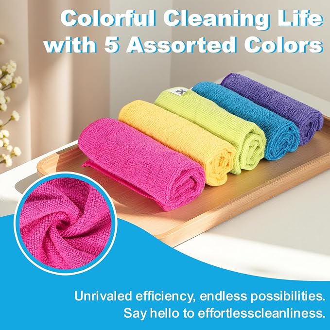 Microfiber Cleaning Cloths, 15 Pack Cleaning Rags, Wet and Dry Use Cleaning - Image 6