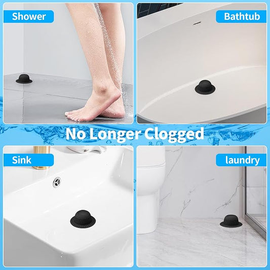 Shower Drain Hair Catcher, Bathtub Drain Cover Foldable Silicone Shower & Tub - Image 2