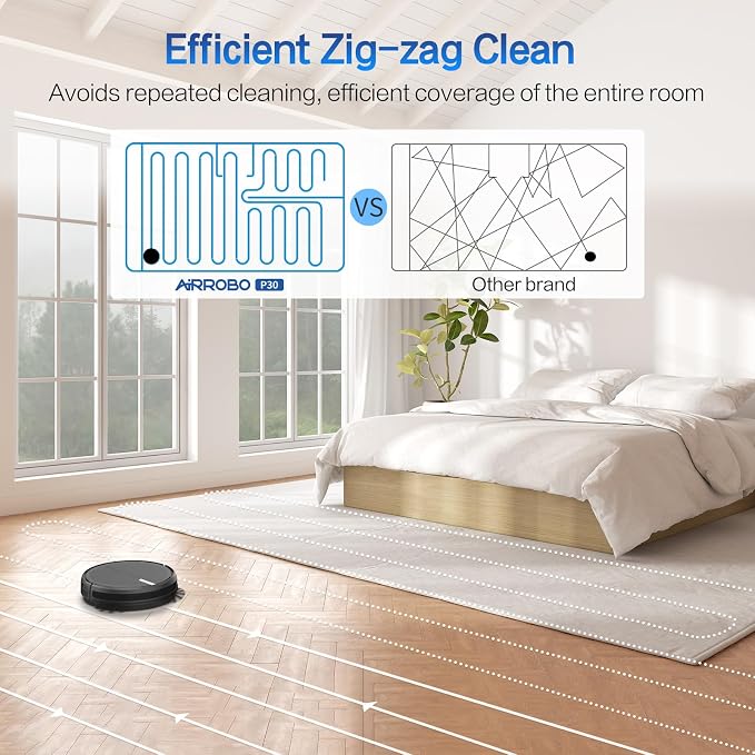 AIRROBO Robot Vacuum and Mop, 3000Pa Strong Suction Power Vacuum Mop Robot - Image 4
