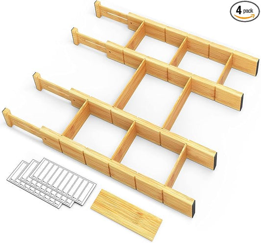 SpaceAid Bamboo Drawer Dividers by SpaceAid