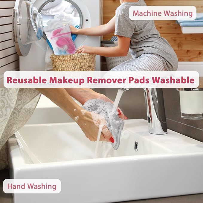 Makeup Remover Cloth, 12 Pack Makeup Remover Pads Microfiber Face Washcloth - Image 6