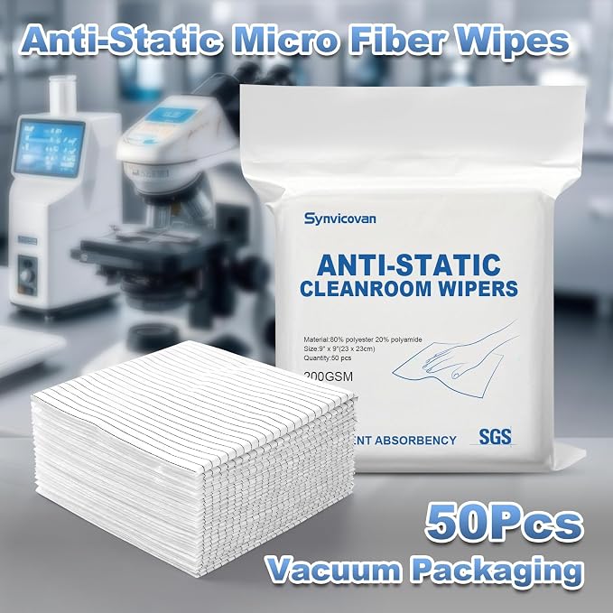 Anti-Static Microfiber Wipes 9"x9" Lint Free Cloths Reusable Special ESD - Image 2
