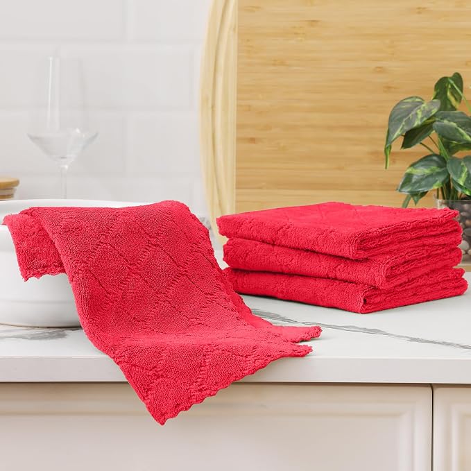 Homaxy 12 Pack Dish Towels for Kitchen, Super Soft and Absorbent Coral Velvet - Image 7