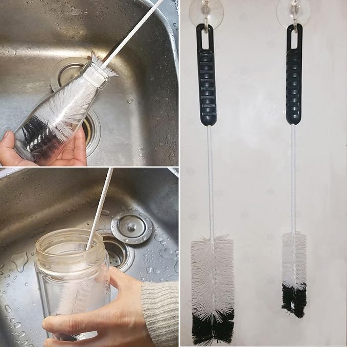 Coralpearl Bottle Brushes Thin Long Handle X 4, Utility Skinny Wire Cleaner Set - Image 9
