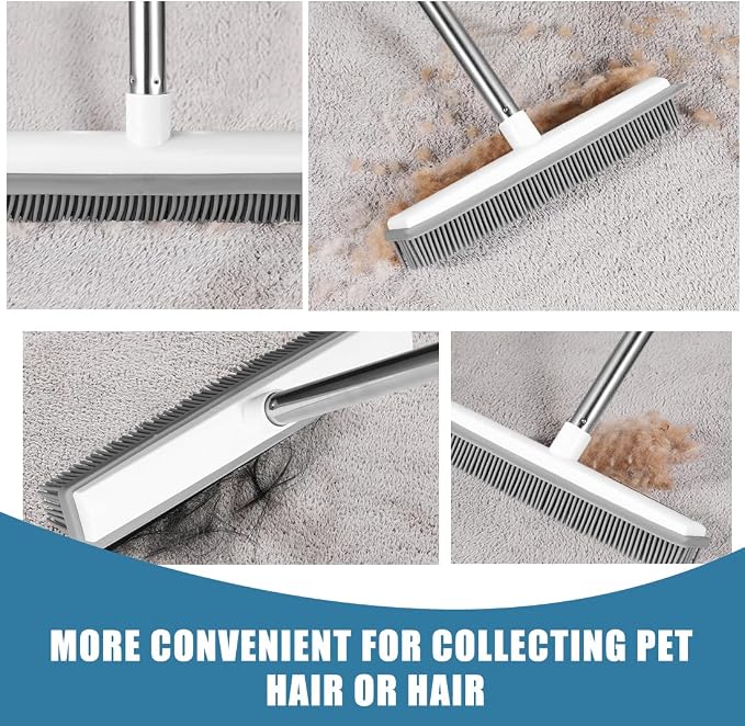 Pet Hair Removal Broom Long Handle Adjustable Carpet Rake Cat Dog Hair Remover - Image 4