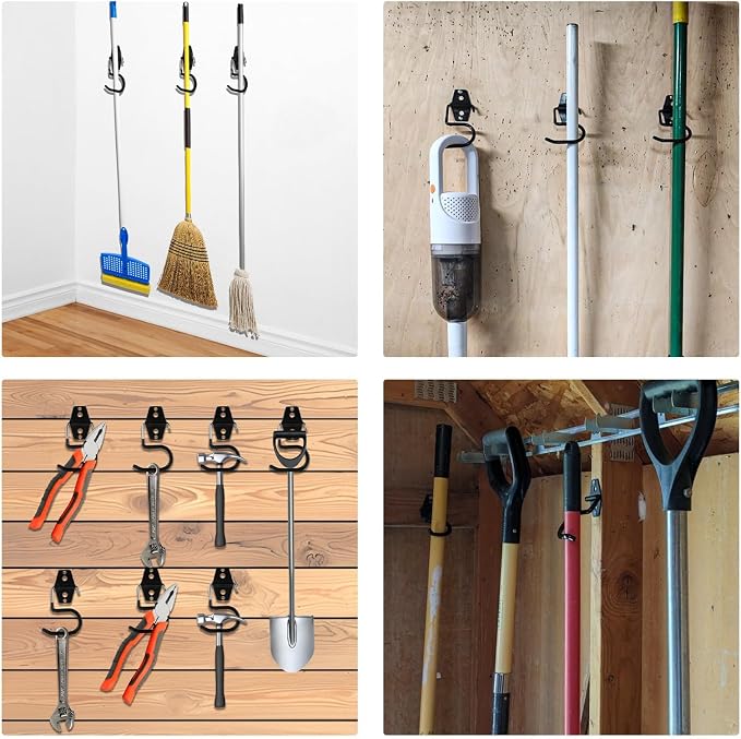 16 Pack Metal Garage Hooks S Hooks Heavy Duty Metal Large S Hooks and Broom and - Image 5