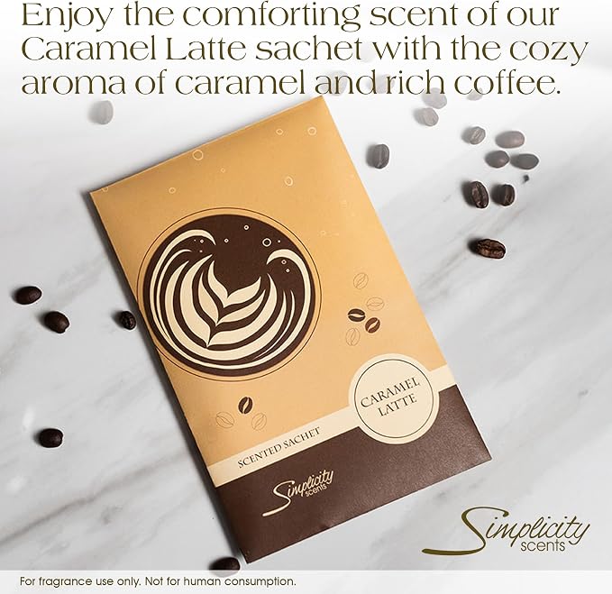 Floral Simplicity Caramel Latte Scented Sachets Pack of 6, Fall & Winter - Image 4