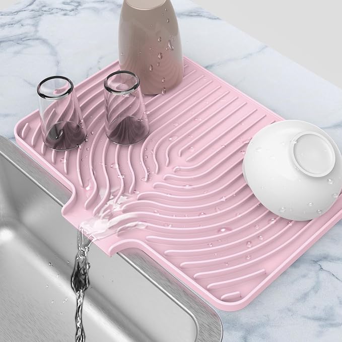 Silicone Drying Mat for Kitchen Counter, Dish Drying Rack Matt by JOOKKI