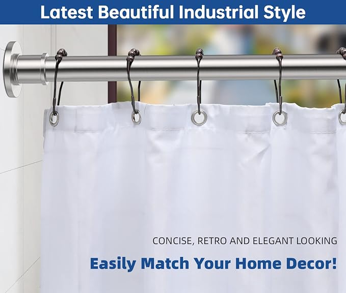 BRIOFOX Industrial Shower Curtain Rod - Image 2