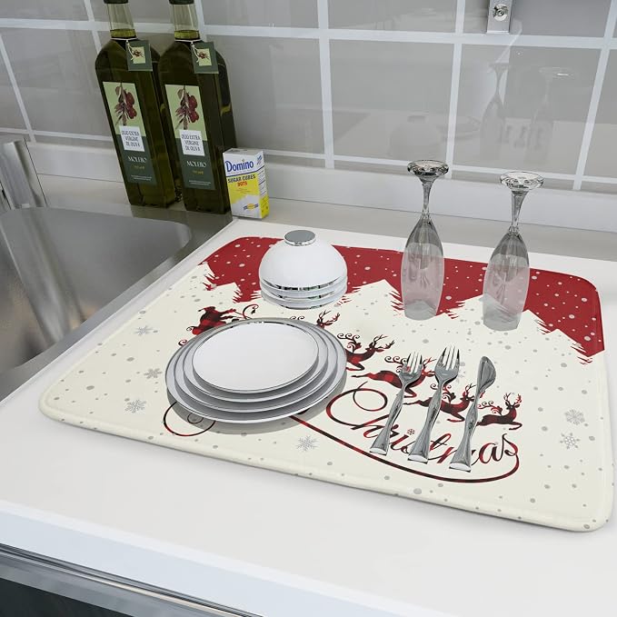 Christmas Moose Dish Drying Mat 18x24 - Image 6