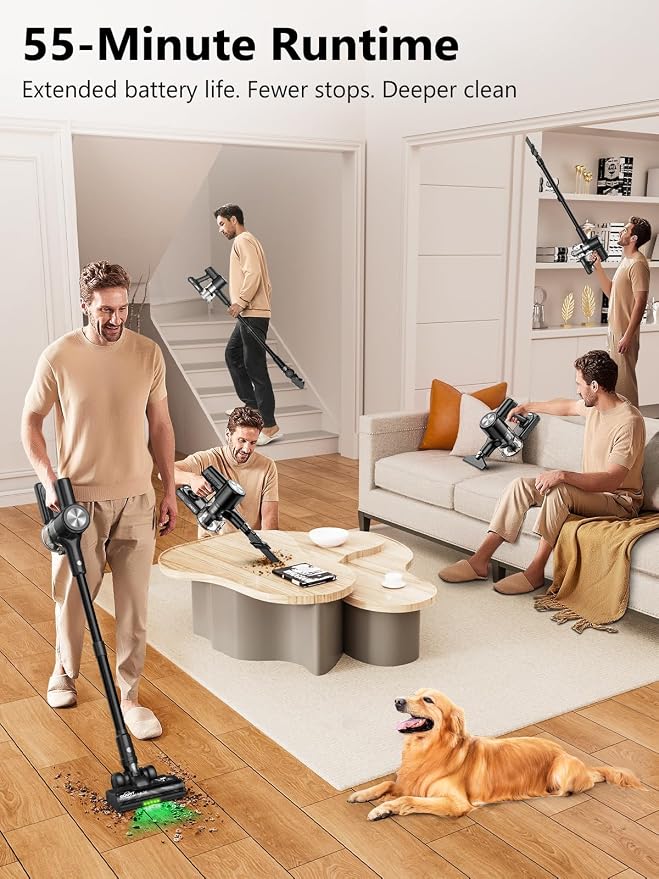 Cordless Vacuum Cleaner, 46Kpa/55 Mins Vacuum Cleaners - Image 6