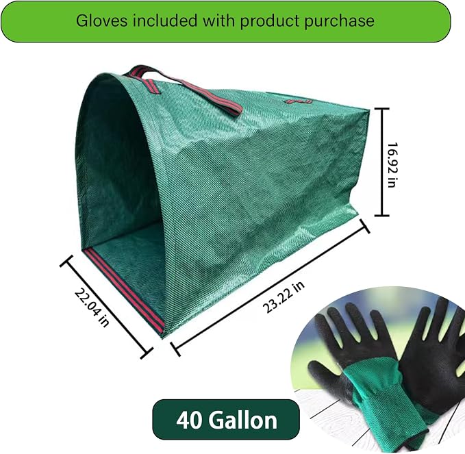 2 Pack 40 Gallon Reusable Leaf Collector Bag - Image 2