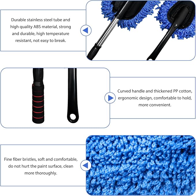 2 PCS Microfiber Car Dusters, Scratch Free Auto Exterior Dust Brust Set - Image 3