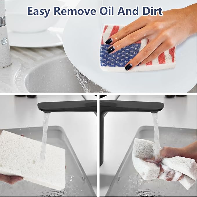 4Pcs USA Flag Heavy Duty Kitchen Dish Sponges | Large Odor Free Non-Scratch - Image 5