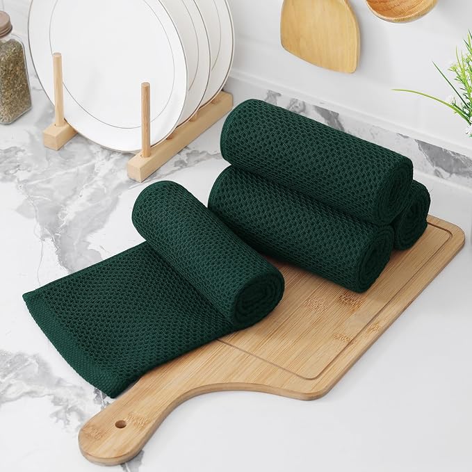 Kitinjoy 100% Cotton Waffle Weave Kitchen Hand Towels - Image 7