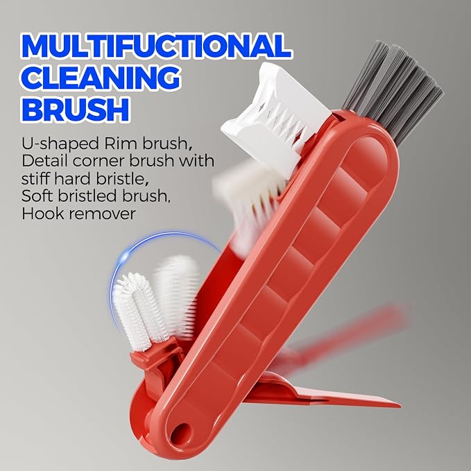 6 Pack Holikme 4 in 1 Cup Lid Cleaning Brush Set - Image 3