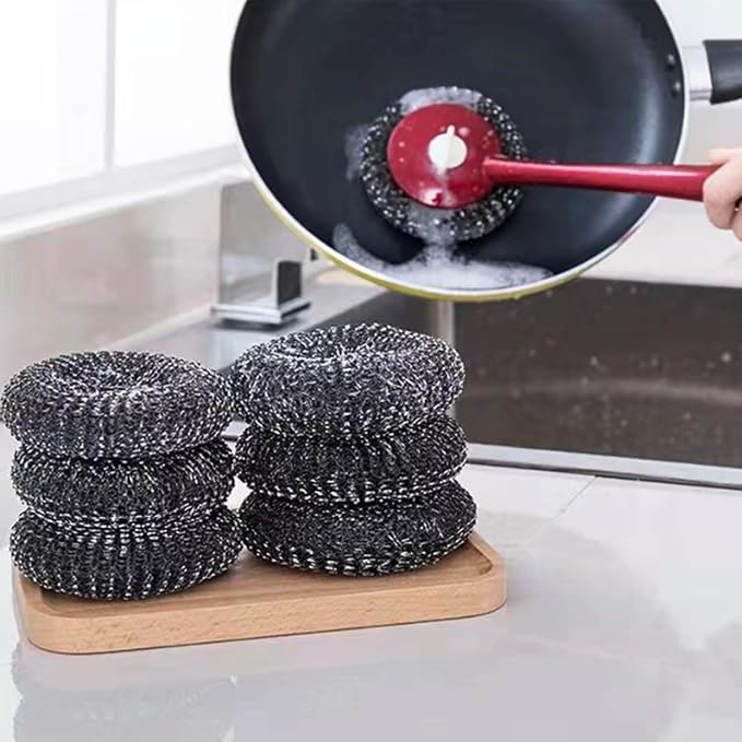 Steel Wool Brush Long Handle Stainless Steel Scrubbers Brush - Image 6