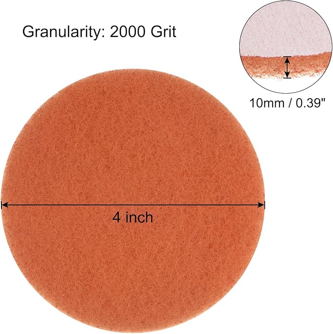 HARFINGTON 8pcs Drill Power Brush 4 Inch Tile Scrubber Scouring Pads 2000 Grit - Image 2
