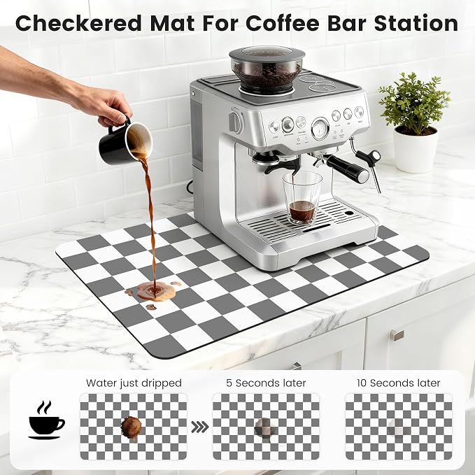 16" x 24" Checkered Dish Drying Mat - Image 4