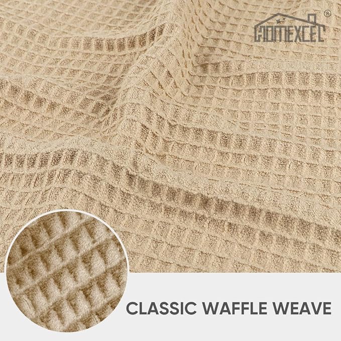 HOMEXCEL Waffle Weave Microfiber Cleaning Cloth, 6 Pack Highly Absorbent - Image 3