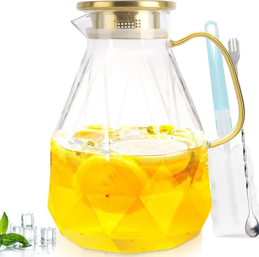 Yirilan Glass Pitcher, 3 Liter Water Carafe by Yirilan