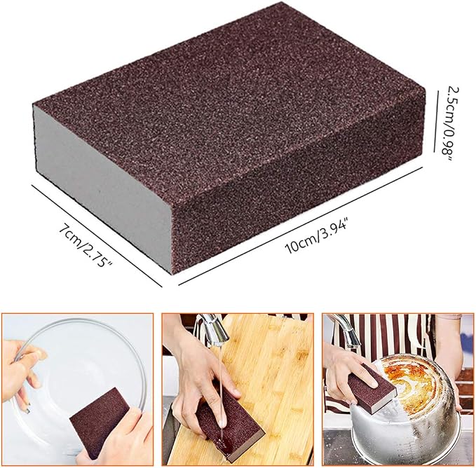 6-Pack Nano Emery Sponge Brush Eraser Scrub, Carborundum Cleaning Sponge Brush - Image 3