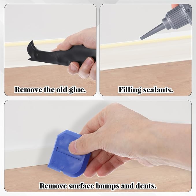 4 PCS Effective Caulking Tools Set, Sealant Finishing Grout Scraper, TPR Rubber - Image 3